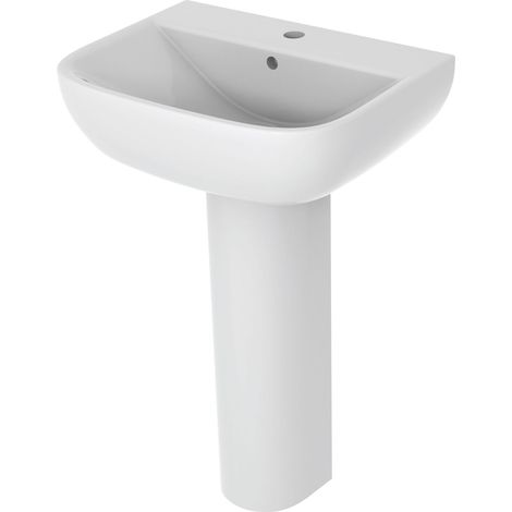 Signature QuikPak Basin and Full Pedestal 540mm Wide - 1 Tap Hole (1/2)