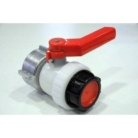 Multitanks – Vanne à bille type A 2 pouces – Écrou flottant 75mm – Sortie S60X6 mâle pour cuves 1000 litres – Matière PEHD