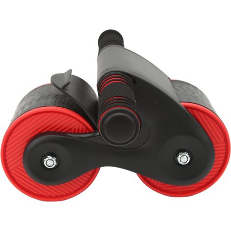 Appareil de musculation abdominale à double roue, équipement de fitness à domicile, noir et rouge. (1/5)
