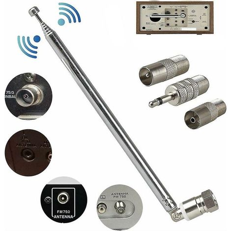 Antena de radio FM Antena FM telescópica Conector F 75 Ohm (1/5)