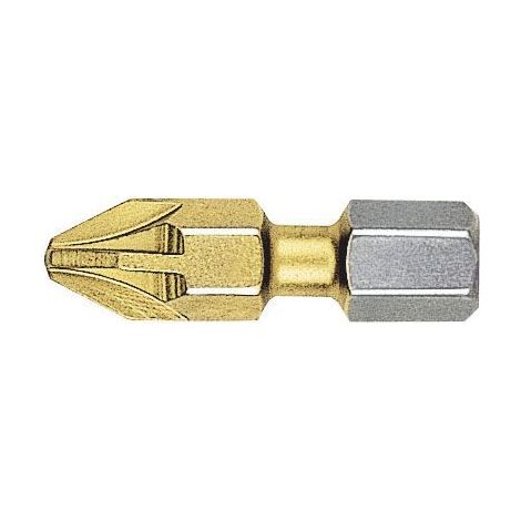 Pozidriv BITFLEX Zinn Führungsspitze 1/4" kurz (PZ1x25)  WITTE 28445