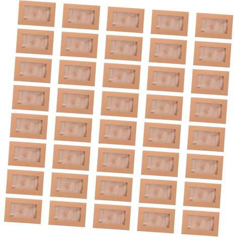 50 pièces Enveloppes Kraft avec Fenêtre et Fermoir Coeur pour Cartes Invitation Boîte de Rangement Style Occidental Papier Résistant pour Mariages Fêtes Noël Thanksgiving (1/5)