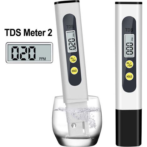 Testeur TDS, appareil de mesure TDS, testeur numérique de qualité de l'eau, stylo filtre testeur de qualité de l'eau, 0-9999 ppm, test précis de la pureté de l'eau potable, qualité de l'eau des piscin (1/5)