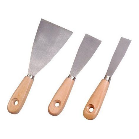 Conjunto de 3 Cuchillos de Pintor con Mango de Madera - Savy