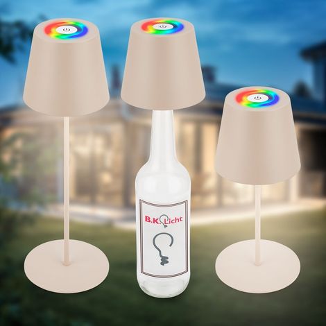 Tischlampe - 2,5W, 200lm, akku, led, dimmbar, Flaschenaufsatz, RGBW, beige
