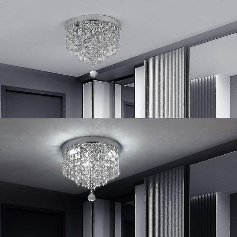 Plafonnier LED Crystal Cheelier encastré, en acier inoxydable, réf. 966 perle de 250 mm (1/4)