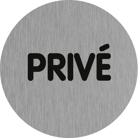 Plaque de porte Privé - Aluminium brosse Ø75mm - 4383224 (1/3)