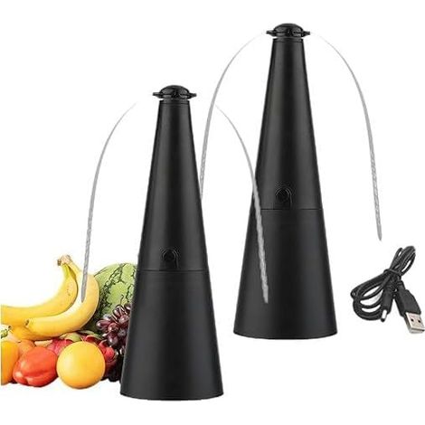 2 Ventilateur Anti-Mouches pour Tables, Ventilateur Rechargeable Anti Insectes, Ventilateur Tapette À Mouches Rotatif pour Pique-Nique BBQ (1/5)