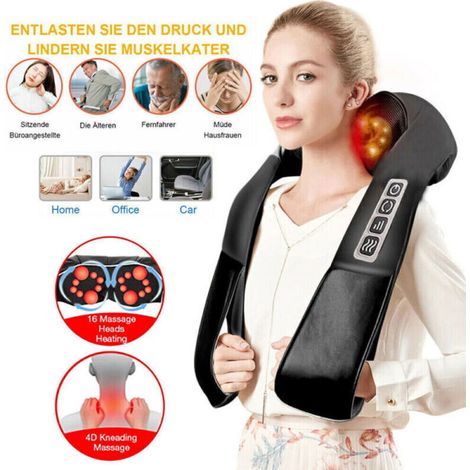 Shiatsu massager with heat function - Neck and shoulder massage - Rotating massage nodes - Complete relaxation