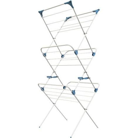 Séchoir à linge extensible 15 m – Structure en acier époxy anti-corrosion – Dimensions plié 60.5 x 6 x 78 cm – Pour espaces confinés – Minky