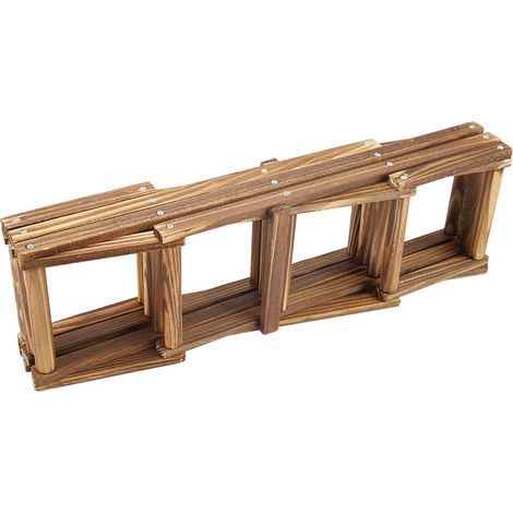Étagère de présentation pliable en bois pour bouteilles de vin (capacité : 10 bouteilles) (1/5)