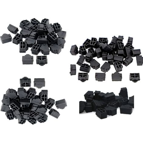 ZVD-200PCS Puerto concentrador RJ45 Tapón protector antipolvo Silicona negra Ethernet
