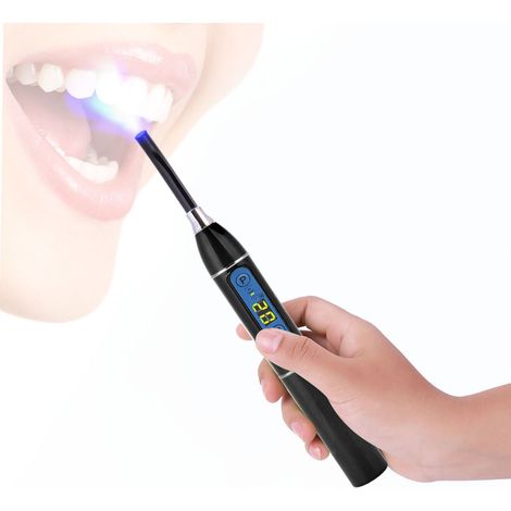 Lampe LED sans fil pour polymérisation dentaire, noire, prise UE 110-240 V (1/5)