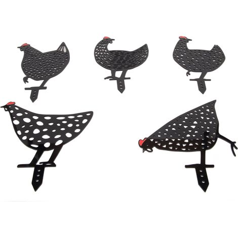 Ce lot de 5 étiquettes en acrylique découpées représentant des silhouettes de coq se décline en différents styles et présente de riches détails. Le motif de coq noir convient parfaitement aux jardins, (1/5)