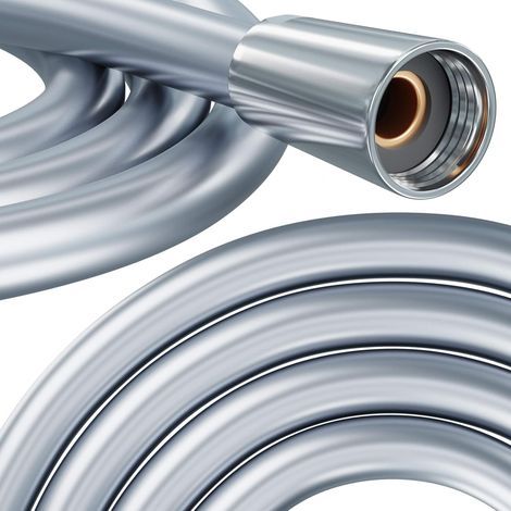 - Shower hose - Bathroom accessory - Anti-twist flexible hose with double protection - Pressure resistant and flexible - For shower and bathtub - Silver - 200cm (1/5)