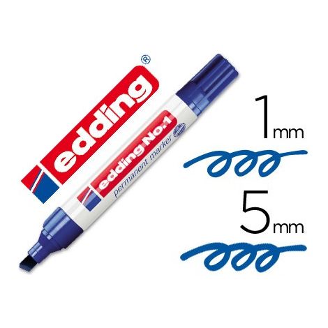 Rotulador permanente Edding Nº1 Azul (10 Unidades)