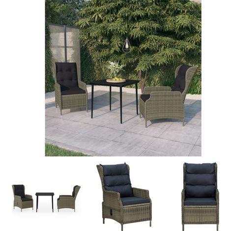 Gartenstühle - vidaXL 3-tlg. Garten-Essgruppe Braun - Gartenmöbel für den Außenbereich (1/5)