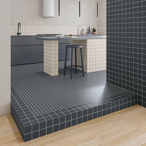 Carrelage Effet Mosaïque RASTER Deep Blue 15x15cm GridM (1/3)