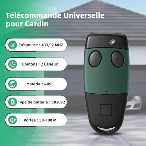 433.92 MHz Télécommande Portail et Bip Universelle, Canaux Porte de Garage Compatible avec S449 QZ2, S449 QZ1, TXQ449100, TXQ449200 (1/2)