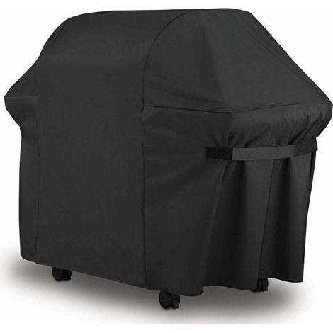 Grillabdeckung, Grillschutzplane, UV-/wasser-/feuchtigkeitsbeständige, wasserdichte Outdoor-Grillabdeckung, Schwarz, für Weber Brinkmann 420D Oxford (152 x 76 x 121 cm), TRIMEC (1/5)