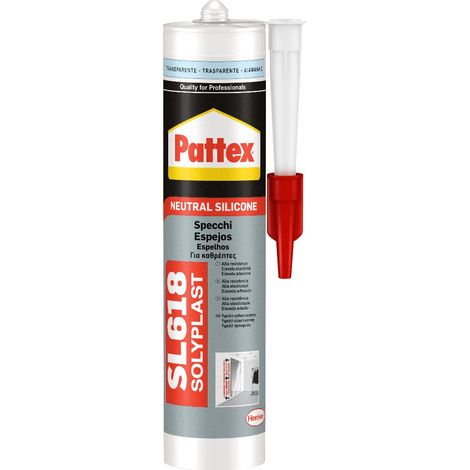 Silicone Sigillante neutro per specchi SL 618 Trasparente 300 ml BOX 25 Pezzi PATTEX by HENKEL
