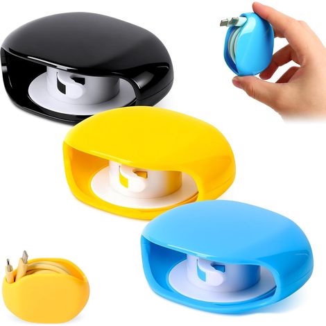 Enrouleur de câble automatique/rétractable et discret pour câbles USB, câbles d'écouteurs et câbles de charge idéal pour les voyages et l'organisation des câbles (lot de 3) (1/5)