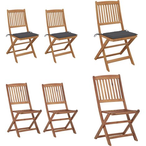 Klappbare Gartenstühle 2 Stk. mit Kissen Massivholz Akazie - Gartenstühle - Klappstühle - Holzstühle - Akazienholzmöbel - Outdoor Möbel - Home & Living (1/5)