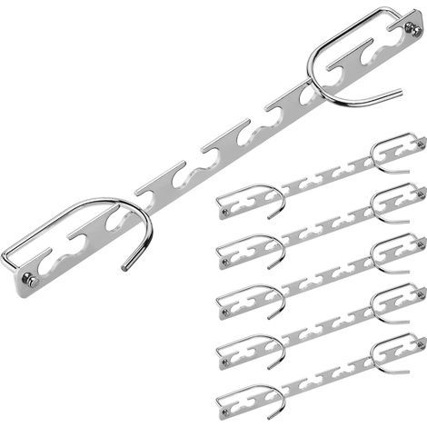 Cintres métalliques gain de place - Cintres multiples - Cintre 6 en 1 - Convient également pour les jupes et les pantalons - Organisateur de placard (1/5)