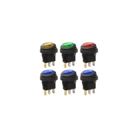 – Interrupteur à bascule LED étanche 12V-24VDC – Lot de 6 – SPST ON-OFF avec fente de trou de serrure – Pour camion et bateau - 24VDC - Crezuo (1/4)