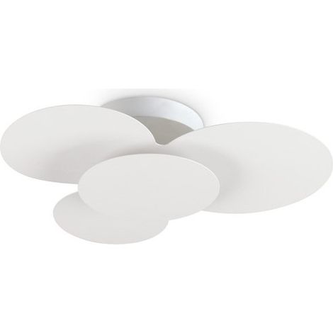 Plafoniera Moderna Cloud Metallo Bianco Led 33W 3000K Luce Calda