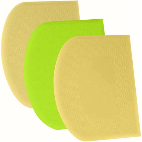 Spatule à pâte lot de 3 pièces, flexible, sans BPA, bord tranchant, jaune+vert