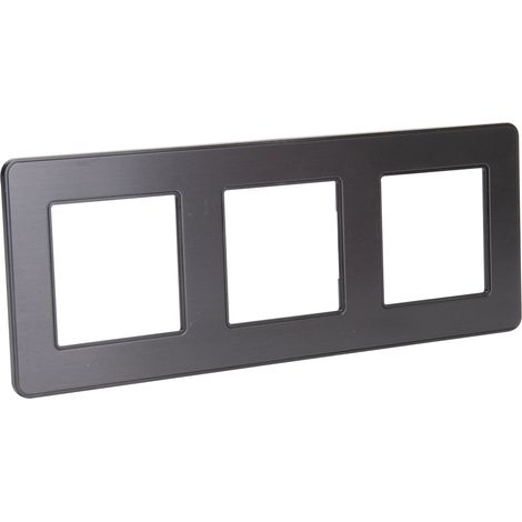 Plaque de finition triple - métal Noir - Kouro - Zenitech