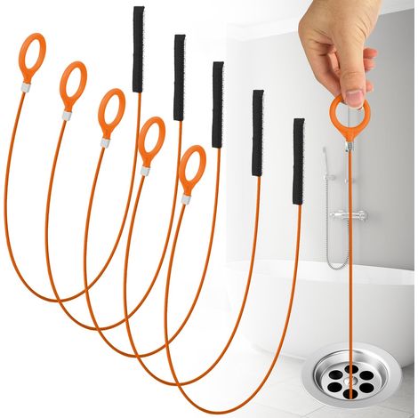Furet Deboucheur Canalisation 82cm, 5Pcs Métal Brosse de Débouchage de Canalisation, Rosse de Nettoyage de Drain D'égout, Flexible Brosse pour Tuyaux, Deboucheur Evier pour Evier