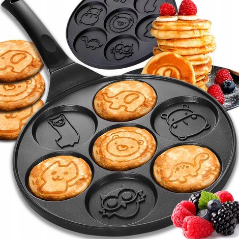 Padella per pancake, frittelle, uova con decorazioni di animali, 27 cm