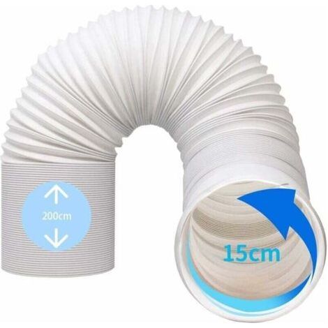 Tuyau Climatiseur Mobile, tuyau evacuation climatiseur 13cm/15cm de Diamètre avec Longueur de 150CM/200CM, Tuyau D'évacuation Flexible PVC Tuyau Kit pour climatiseur Mobile (Ø15cm200cm) (1/4)