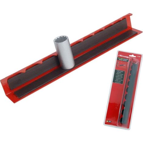 Neilsen 1/2" Magnetic Portable 10 Socket Holder Rail Retaining Rack Holders