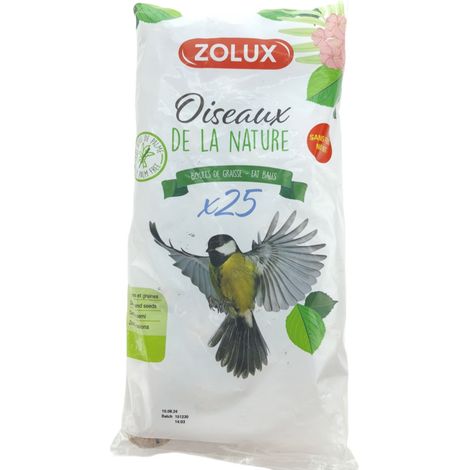 25 Boules de graisse de 90 gr donc 2.25 kg toutes saisons pour oiseaux - zolux (1/4)
