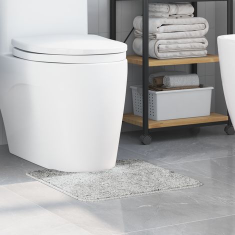Rutschfeste Badematte mit Toilettenausschnitt Grau 50 x 50 cm vidaXL (1/5)