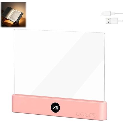Lámpara de lectura con panel regulable, Lámpara de lectura con marcapáginas, Luz portátil para marcapáginas, Lámpara de lectura Flexilight, Rosa (1/5)