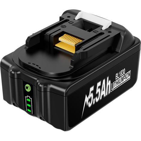 5.5Ah 18V Batteria Ricambio per Makita, Li-Ion BL1850 Batteria per Makita BL1830 BL1860 BL1840 BL1835 BL1845 194204-5 LXT-400 Batterie Accessori, 1pc (1/5)