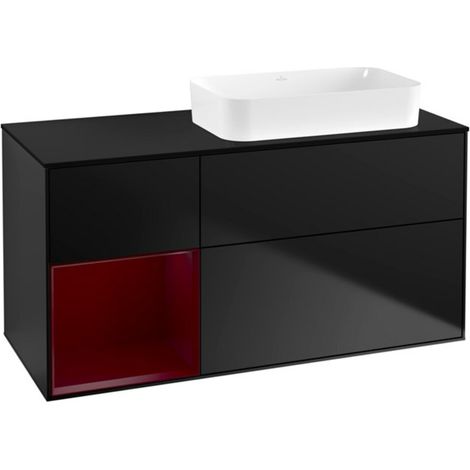 V&B Waschtischunterschrank Finion 120x60 cm, Reg li Peo, bla matt lacquer (1/2)