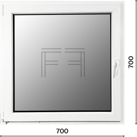 Fintex-finestra in PVC bianco singola anta 700X700 apertura a sinistra, doppio vetro, PROFILO A L (1/3)