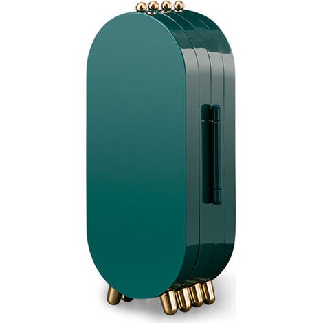 Armoire à bijoux pliable – 115 x 65 x 235 mm – Miroir intégré – Protection contre l'oxydation et la poussière – Couleur vert (1/5)