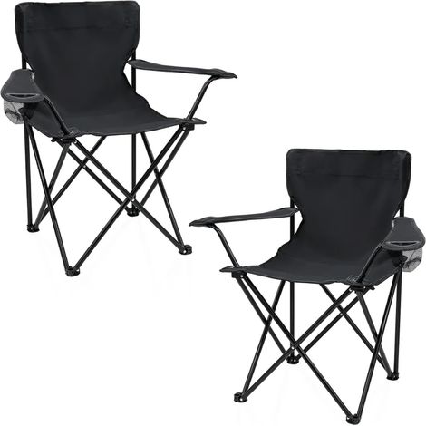 3.12 Lot de 2 Chaise de camping noire - 2 pièces (1/5)