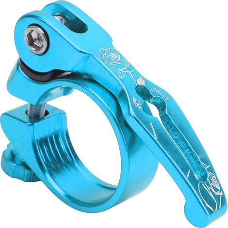 Collier de selle rapide 31,8mm en alliage d'aluminium pour vélo de montagne et route, serrage rapide, bleu (1/5)