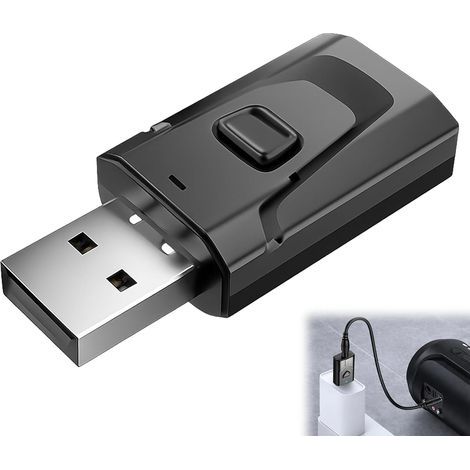 1 USB-Bluetooth-Kfz-Adapter, Bluetooth-USB-Adapter für Autos, geeignet für Fernseher, Computer und drahtlose Bluetooth-Audiogeräte (1/5)