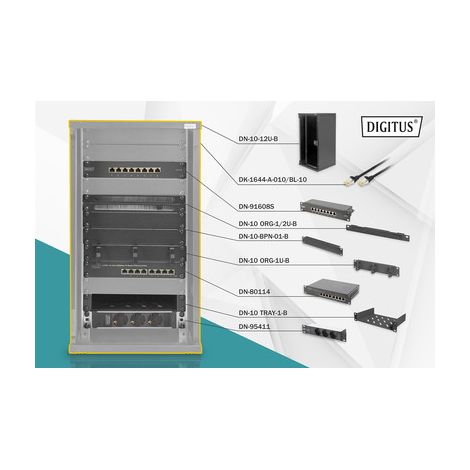 Meuble de bureau Digitus DN-10-SET-3-B 12U 312x300 mm