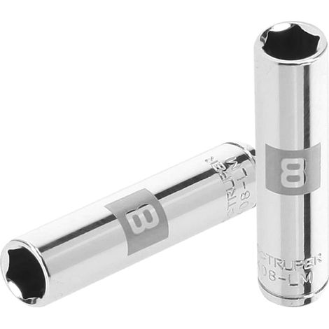 Llave vaso hexagonal larga, cuadro 1/4" - 8 mm