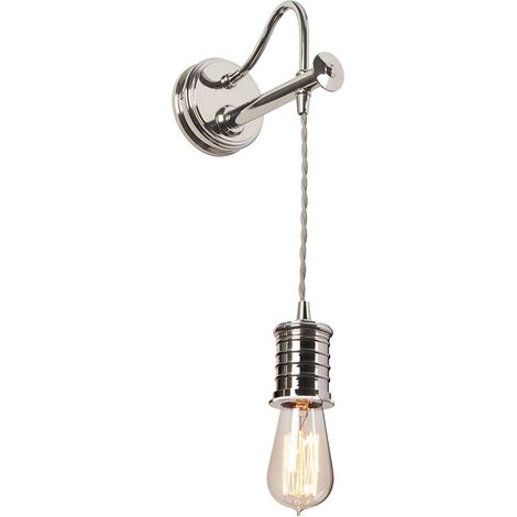 Applique Contemporanea Douille Ottone Nichel Lucido 1 Luce E27 (1/5)