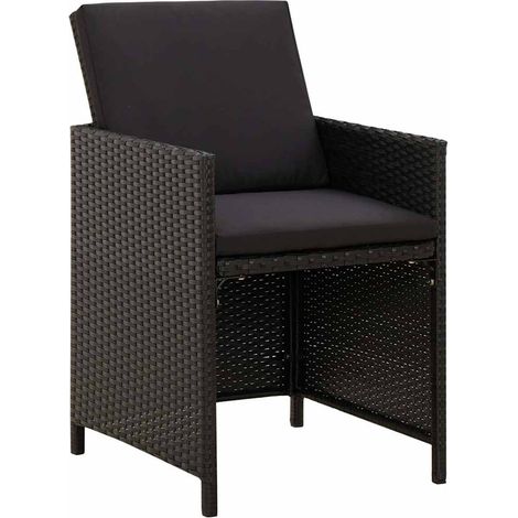 Maison Exclusive - Gartenstühle mit Kissen 4 Stk. Poly Rattan Sch (1/5)